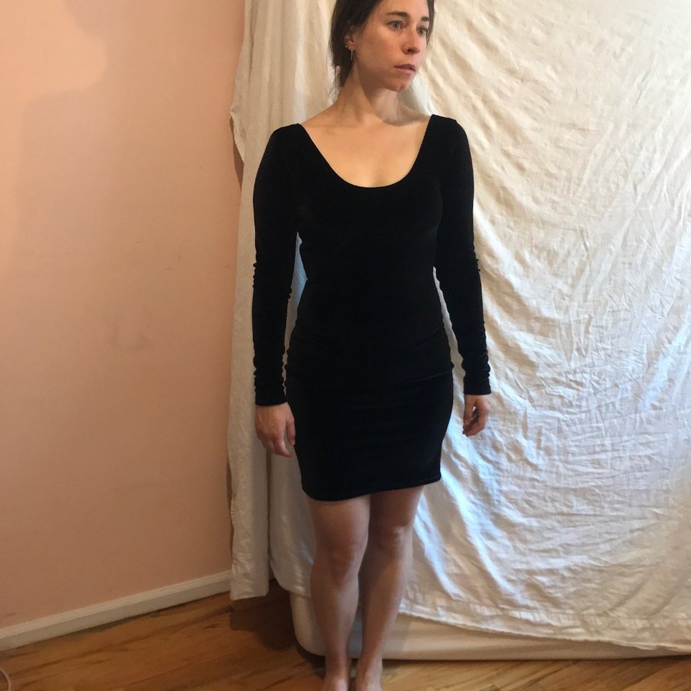 American Apparel Long Sleeve Velvet Dress - size M